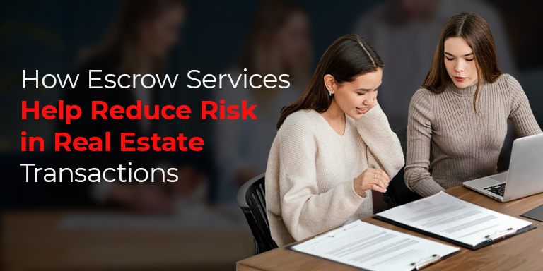 A woman reviewing documents on a desk with a laptop, illustrating the importance of escrow services in minimizing risk in real estate transactions.